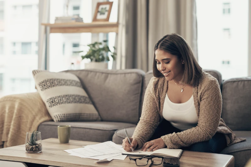 Woman reviewing paperwork